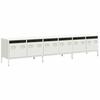 VidaXL Meuble TV blanc 202x39x43,5 cm acier laminé à froid, banc TV, meuble métallique, meuble multimédia, buffet TV, meuble 3307154
