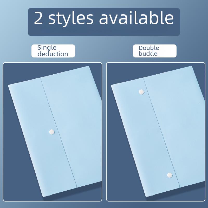 A4 Thickened PP Snap Button File Bag for Documents and Policies