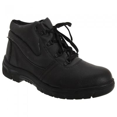Mens Grain Leather Padded Ankle Safety Toe Cap Boots
