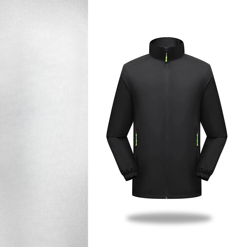 High-end Trench Coat Work Clothes Printed Autumn and Winter Enterprise Team Stand-up Collar Light Jacket