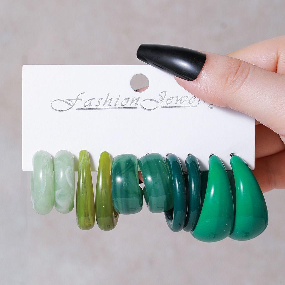 Sweet Large Earrings Fashion Dangle Earring Simple Acrylic Earrings Set  Party Jewelry