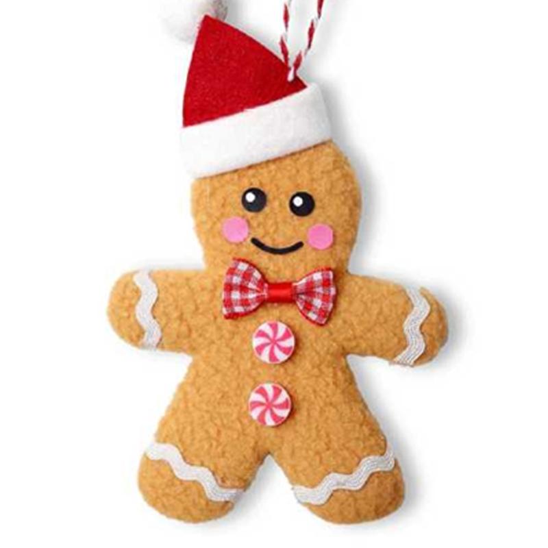 6Pcs Christmas Tree Doll Decoration Fabric Biscuit Men Hanging Ornament For Door Wreath Mantels Holiday Decorations