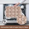 1/2Pack Dishwasher Safe Silicone Muffin Pan Nonstick Metal Reinforced Frame Cupcake Pan 12 Cups Baking Mold Homemade Muffins
