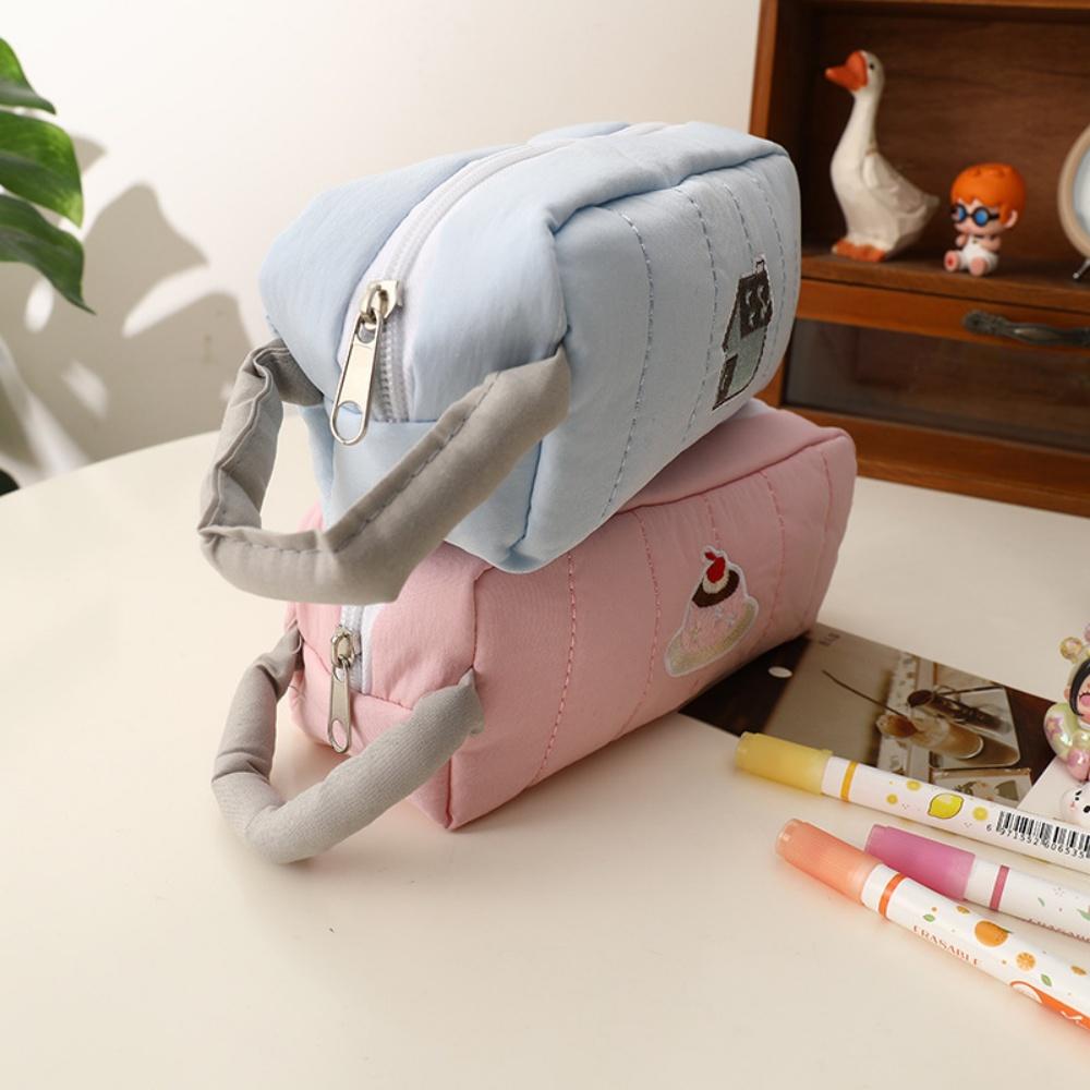 Pen Bag Embroidered Cosmetic Bag Stationery Box High Quality Embroidery Pen Case For Travel School Makeup