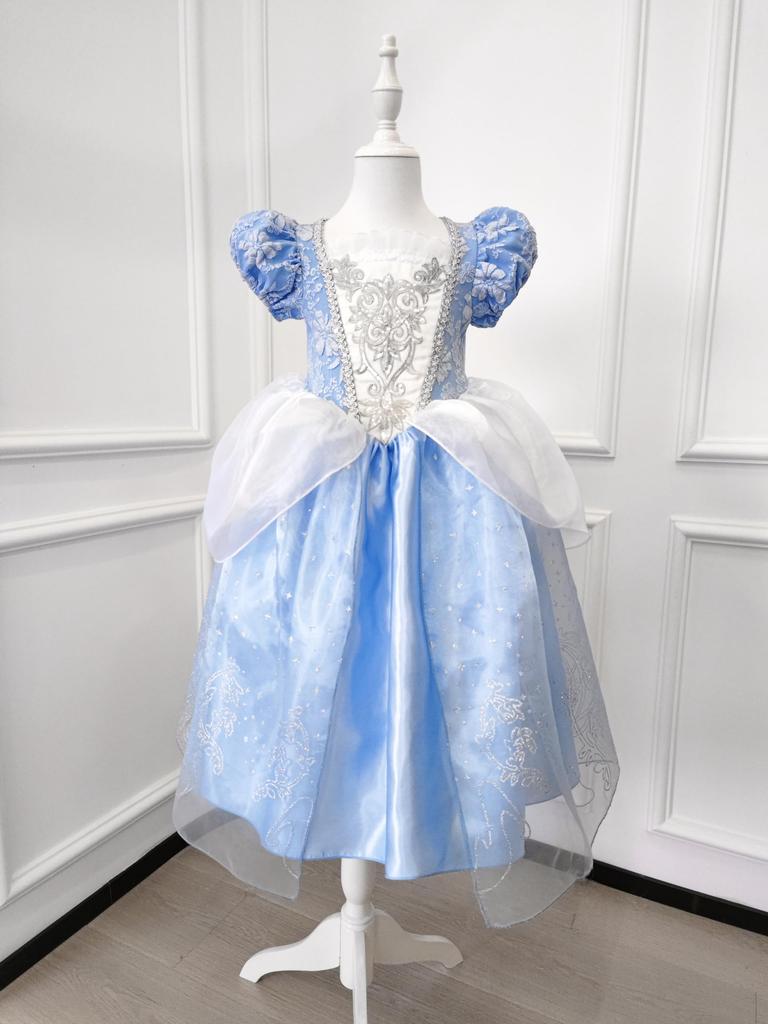 TYHTYM Cinderella Princess Blue Sizes Kids Perfect for and Birthdays Dress, Dress, Children's Cosplay, Dress, 105-120cm, Costume, Christmas,