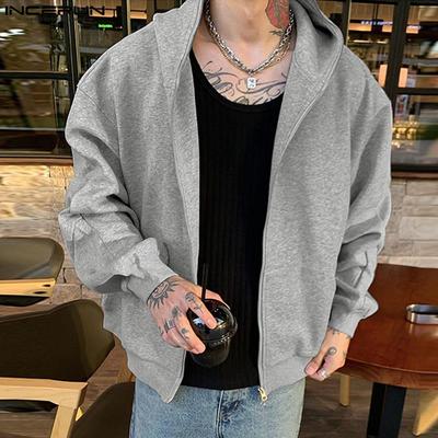 Men Autumn Zipper Long Sleeve Hooded Sweatshirts Casual Hoodies