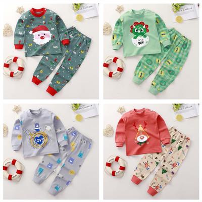 2pcs/set Children Cotton Pajamas Suit Cartoon Printing Long Sleeves Shirt Trousers Home Underwear