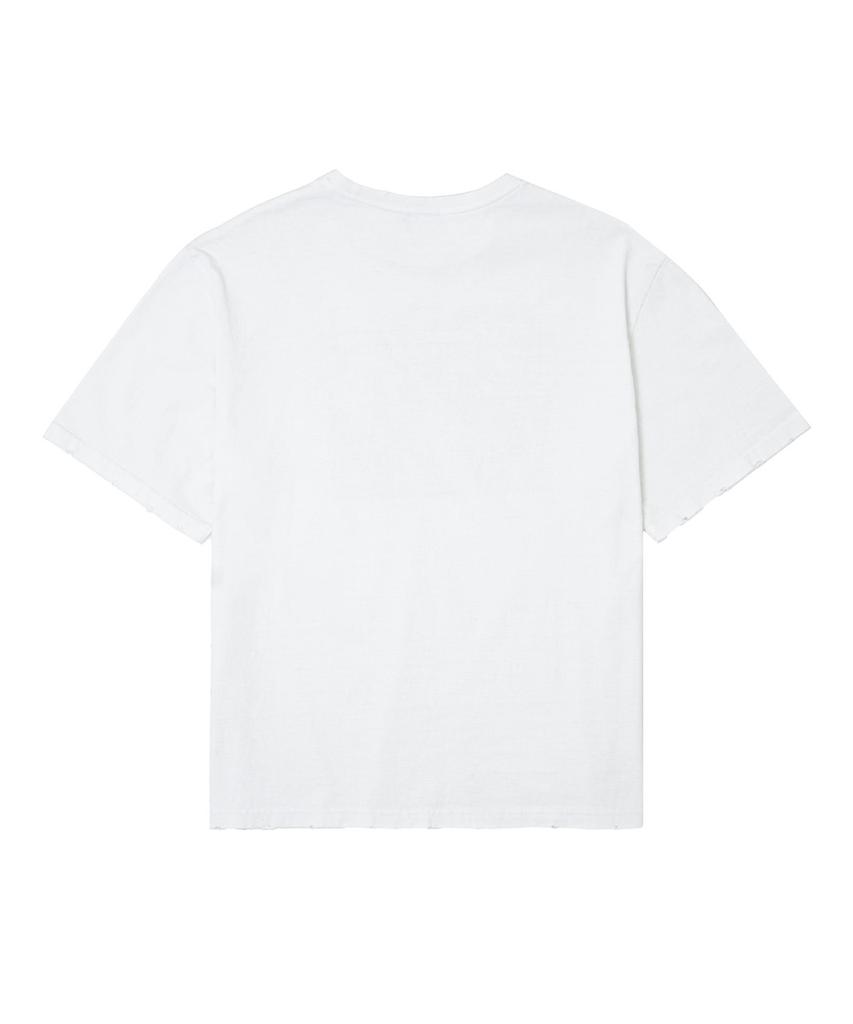 Yulleo Damaged Crew Graphic T-Shirt_Voice (White)