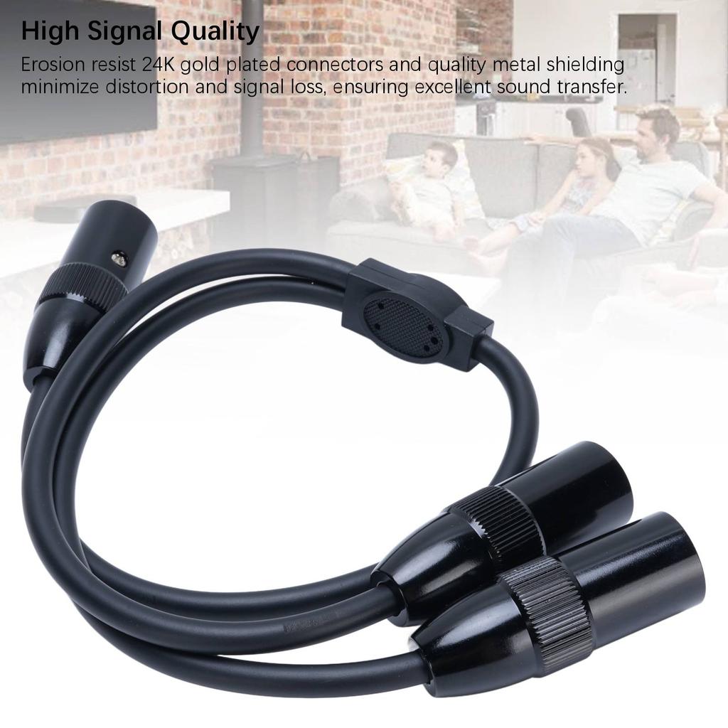 3 Pin XLR Male to Male XLR Cable Y Cable Balanced Microphone Cord Sound Adapter XLR Y Splitter