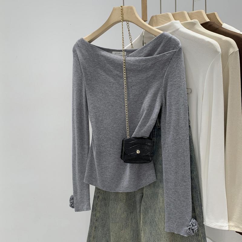 Korean Style Pink Draping Collar Knit Top for Women - Autumn/Winter 2025 New Arrival