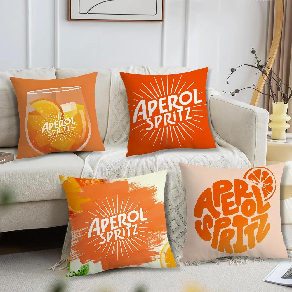 Aperol Spritz Logo Cushion Cover Cushion Room Bedroom Headboard Sofa Living Backrest Nap Time Pillow Case