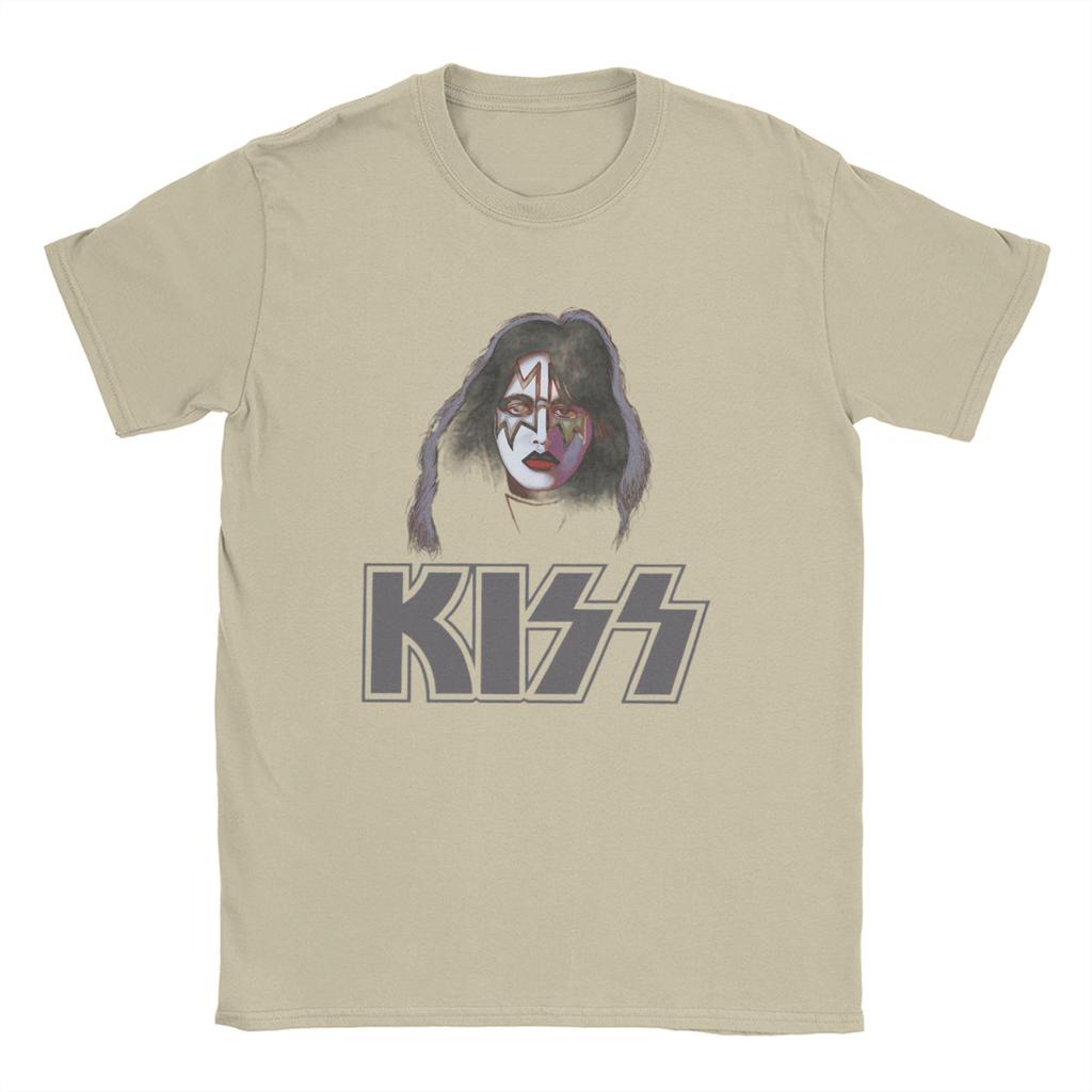 Ace Frehley Spaceman Kiss Band  T Shirt for Men 100% Cotton Funny T-Shirt Round Neck  Tees Short Sleeve Clothes Plus Size