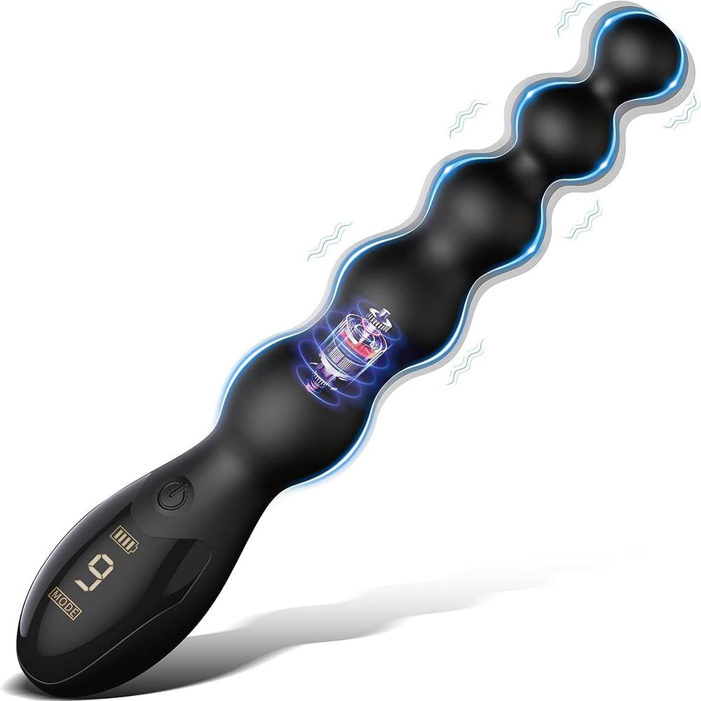 LCD-skjermperler Analvibratorer Kvinner Menn Prostatamassasjeapparater Vibrerende Anal Butt Plug Vibrator Masturbator Par Sexleketøy