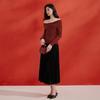 Elegant Women's Velvet A-Line Midi Skirt