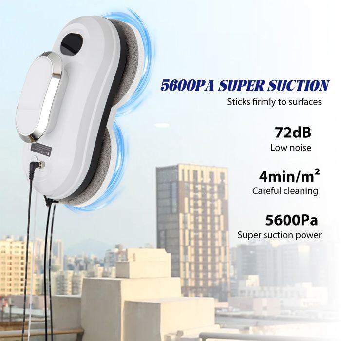 Window Cleaning Robot, 5600PA suction, 3 cleaning modes, remote control, Intelligent navigation, anti-fall, 80W