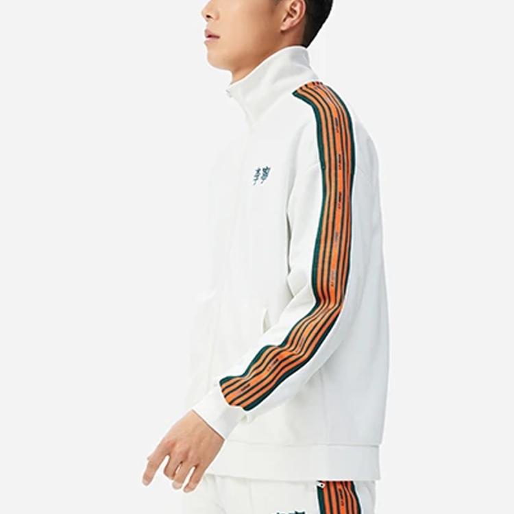 Li-Ning Sports Fashion Series Stand Collar Loose Cardigan Long Sleeve Jacket Unisex Jacket White AWDS915-5