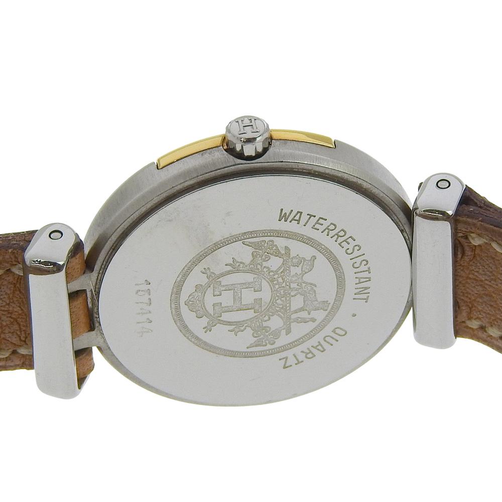 Hermes Windsor Watches beigeDial Stainless Steel/leather Quartz Analog Display Women Used