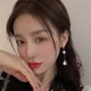 New Elegant Asymmetric Earring Freshwater Pearl Metallic Exaggerated Long Stud Earring Ladies and Girls Party Jewelry Gifts