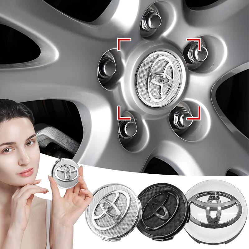 4 stk 56/60mm Bil Hjul Senterkapsler Navkapseldeksler Emblem Styling For Toyota Corolla Yaris Prius RAV4 Camry Hilux Auris Avensis Avalon