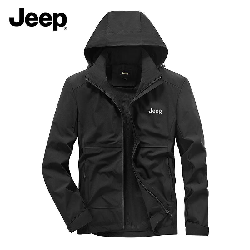 Jeep Men s Casual Hooded Jacket 4XL чёрный