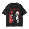 L Lawliet Graphic Print T-Shirts Manga DEATH NOTE T Shirts Washed Oversize Tshirt Short Sleeve Cotton Tee Casual Loose Clothes