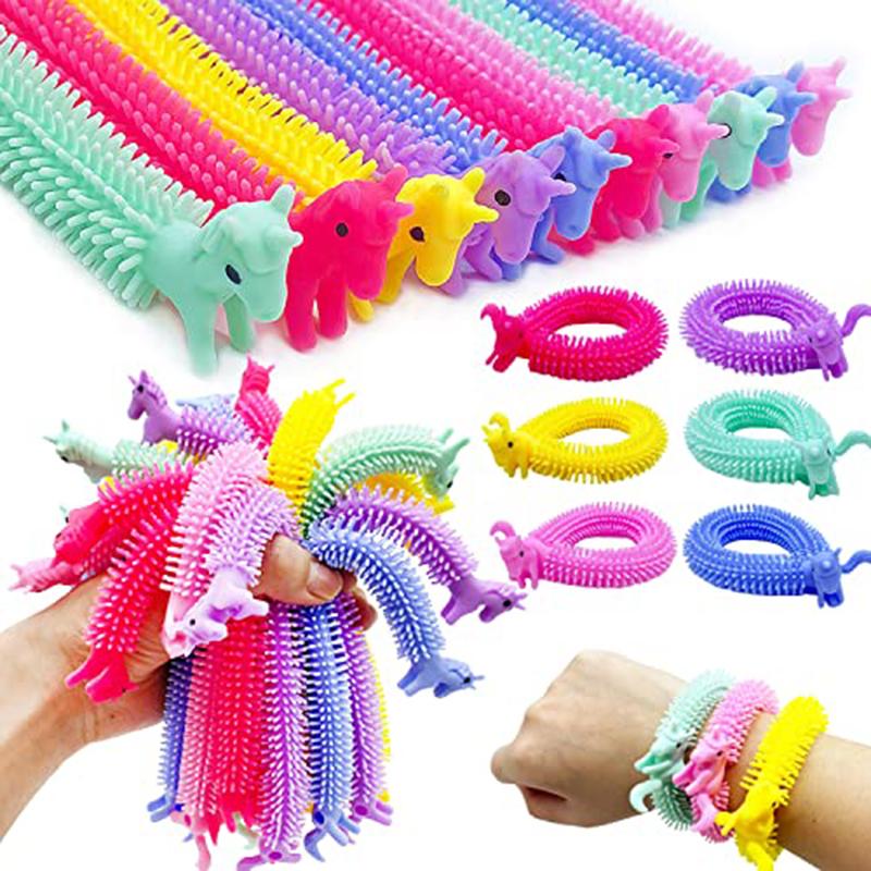 5/30PCS Funny Stretch Sensory Toys Unicorn Caterpillar Dinosaur Alpaca Kawaii Fidget Toys Stress Relief Gifts for Children Adult