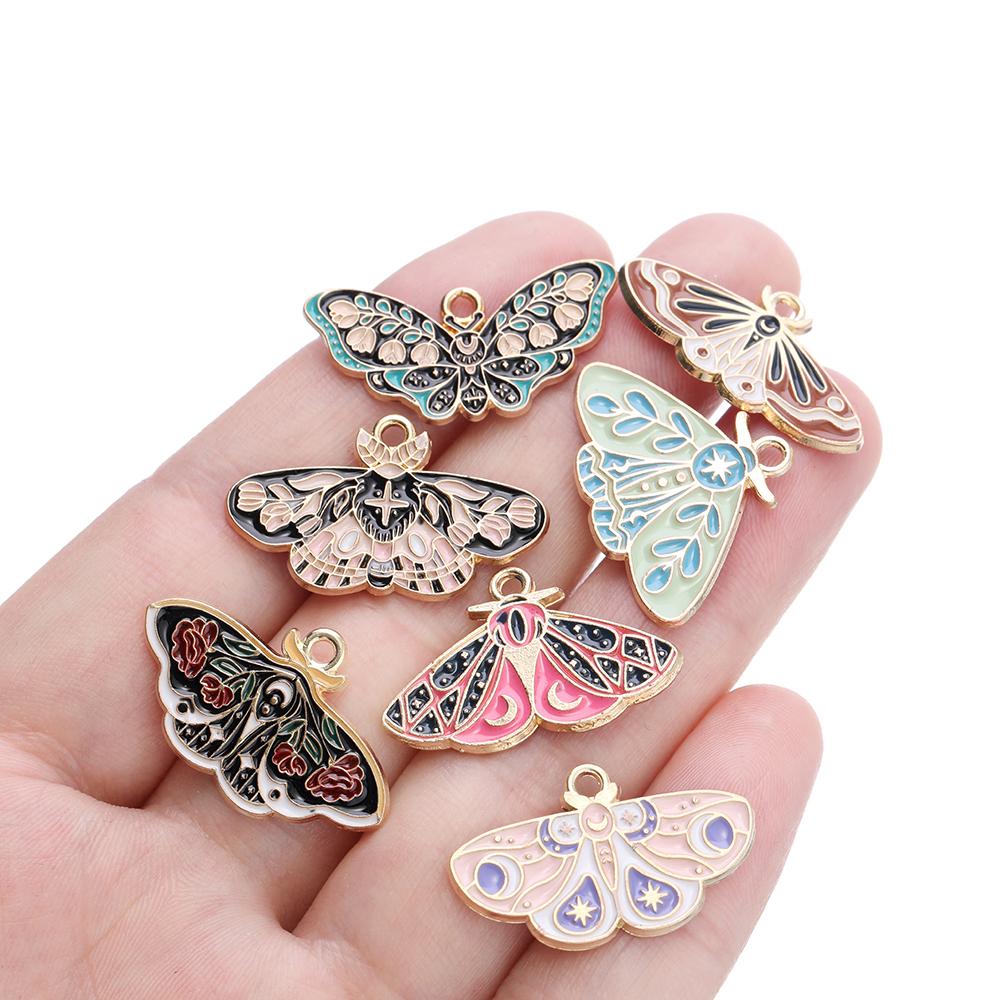 10Pcs/lot 10 Styles Alloy Metal Drop Oil Butterfly Charms Animal Pendant For DIY Bracelet Necklace Jewelry Making Accessories