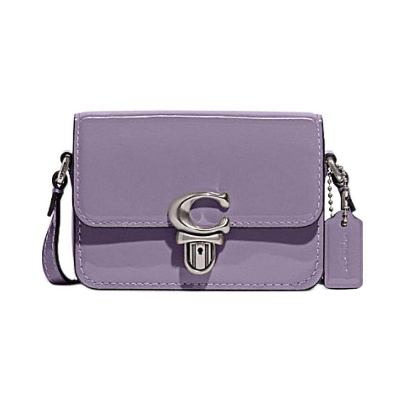 

COACH Studio 12 Push Button Closure Calf Leather Shoulder Crossbody Bag Mini Women Purple фиолетовый