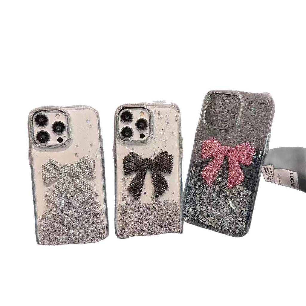 Epoxy Bowknot Case for Apple 17 Pro Max & 16/12/11 - Cute & Simple Design