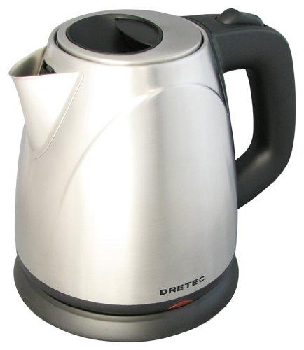 dretec Electric Kettle, Stainless Steel "Assam" Black, 1.0L, PO-110BK