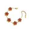 Titanium Steel Flower Bracelet Women Hypoallergenic Dual-Sided Design Colorful 5-Petal Floral Charm Elegant Daily Wear