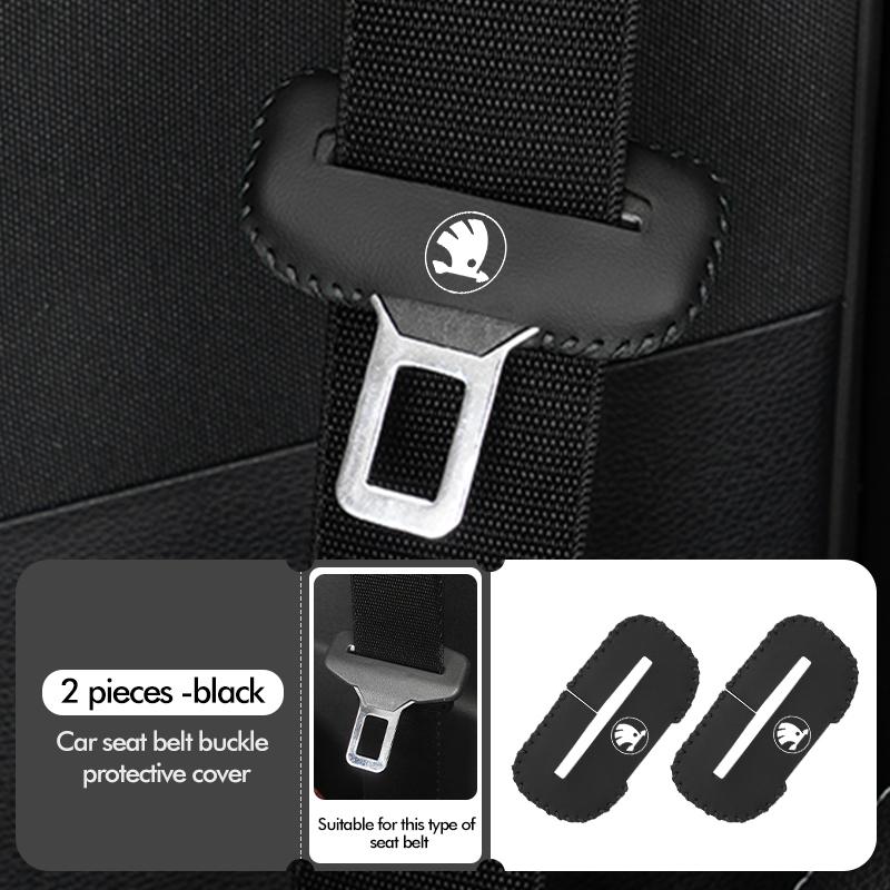 ATSS5 Car Seat Belt Protection Clip Lock Buckle Plug Cover Safety Seatbelt Plugs Accessories For Skoda Kamiq MK3 Roomster Rapid Kodiaq