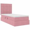 Storage Bed with Mattress Pink 90 x 190 cm Velvet