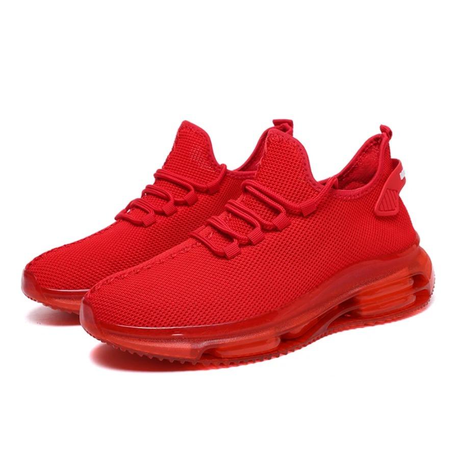 

Men s spring and autumn new non-slip breathable flat shoes mesh surface casual men s love walking training shoes sneakers 2025 39 красный