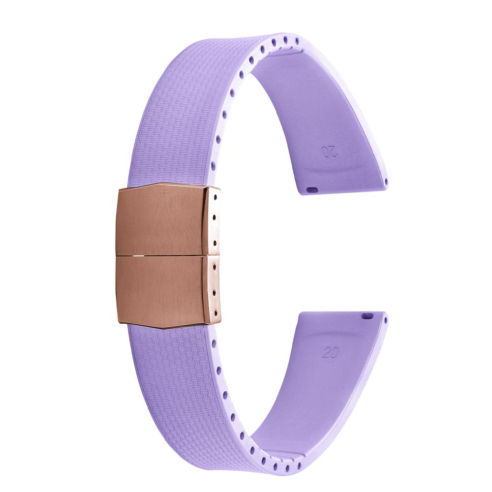 20mm Delugs CTS FKM Gummi Uhrenarmbänder mit 4 Farben Schmetterlingsschließe Einzigartige Textur Schnellverschluss Uhrenarmband für Markenuhr