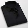 Men's Large Size Casual Solid Color Business Long Sleeve Shirt