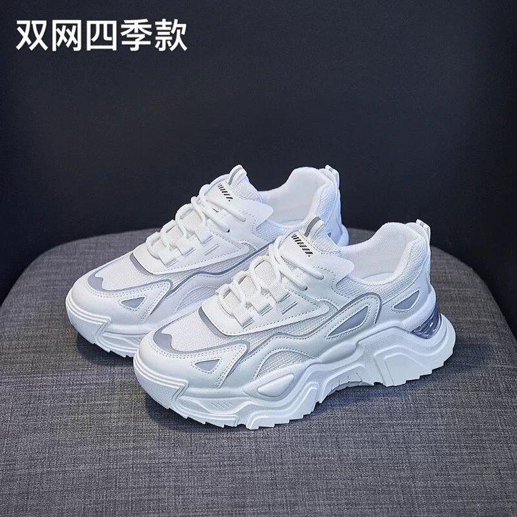 

Fashion Platform Shoes Sneakers Women Flat Shoes Spring Autumn Casual Trainers Lace Up Comfortable Breathable Sports Zapatos De Mujer 35