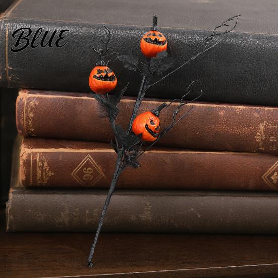 Fake Pumpkin with Black Branches Artificial Stems Halloween Branch Maple Leaves