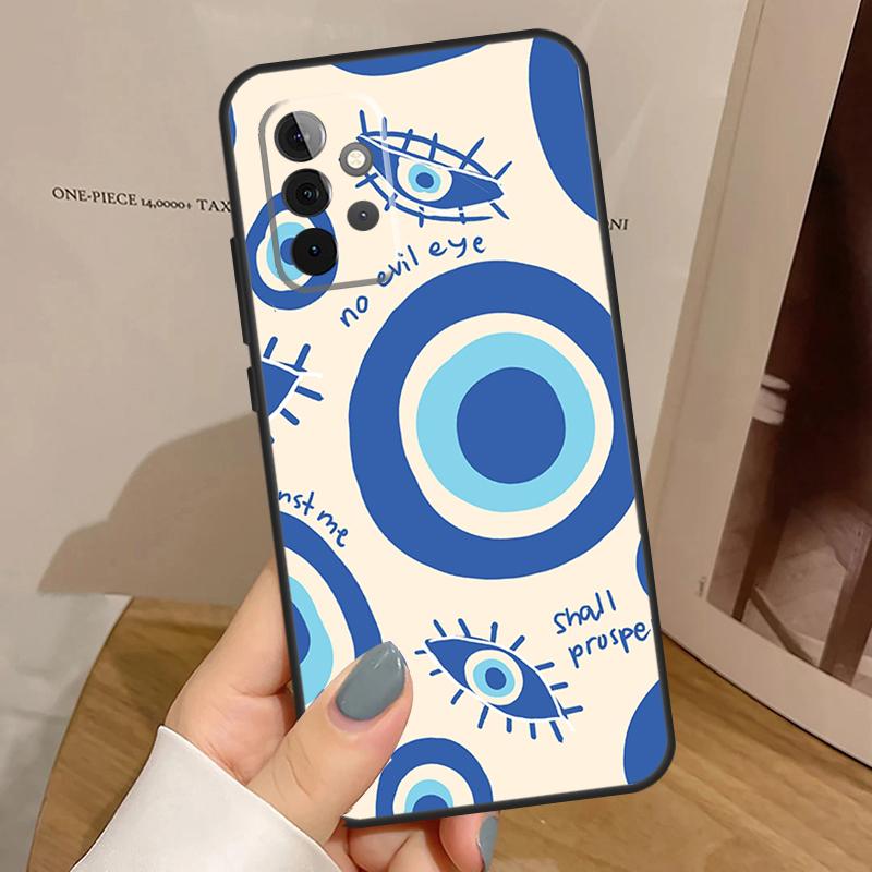 Evil Eye Lucky Eye Blue Case For Samsung Galaxy A34 A54 A17 A35 A55 A06 A16 A26 A36 A56 A53 A32 A52 A33 A13 A14 A15