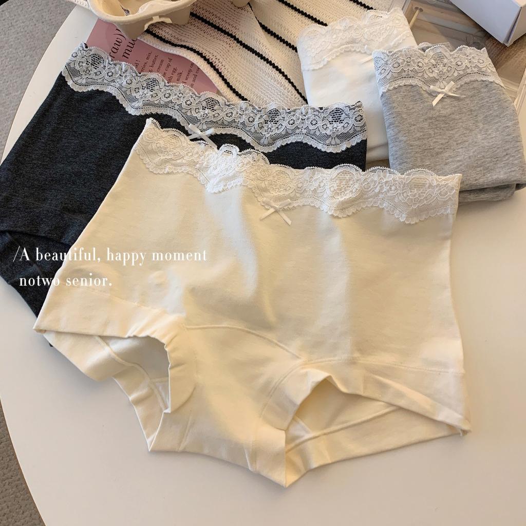 Women's Flat Corner Underwear Cotton Extended Crotch Lace Edge Wrapped Underwear Women's Underwear