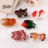 Exquisite Gift for Friends Christmas Hair Claw Clip Women, Acrylic Festive Accessories with Elk Santa Snowflake Durable Clips Patterns, Non