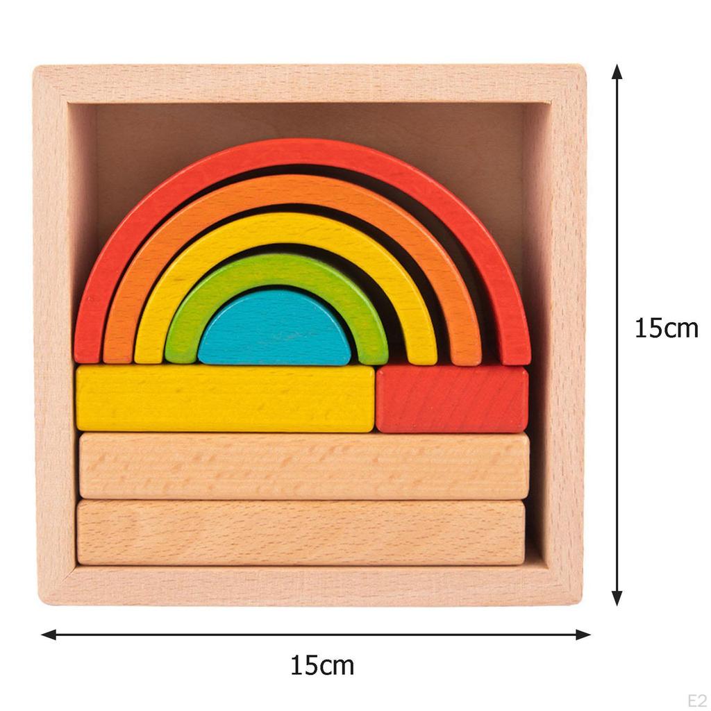 Creative Wooden Stacker Nesting Montessori Matching Geometric Fine Educational Toys