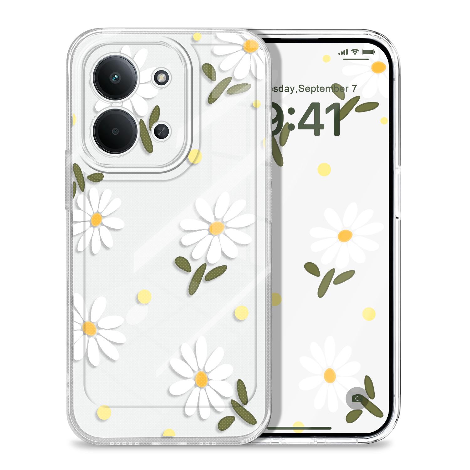 

Graceful Daisies Transparent Phone Case For Xiaomi Redmi Note 14 13 12 Pro Plus 15 15C 13 13C 12 12C Soft TPU Cover Redmi Note 15ProPlus