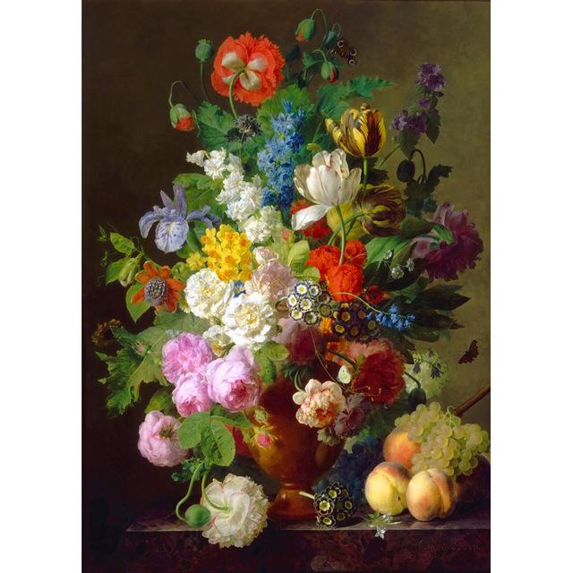 

Европейская Классическая Ретро Цветы Холст Картина Маслом Настенные Художественные Плакаты Отпечатки Прихожей Картины Для Гостиной Домашний Столовый Декор 50x70cm No Framed