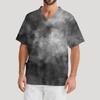 Men's Printing Short Sleeve V-neck Working Blouse Chest Pocket Carer Top