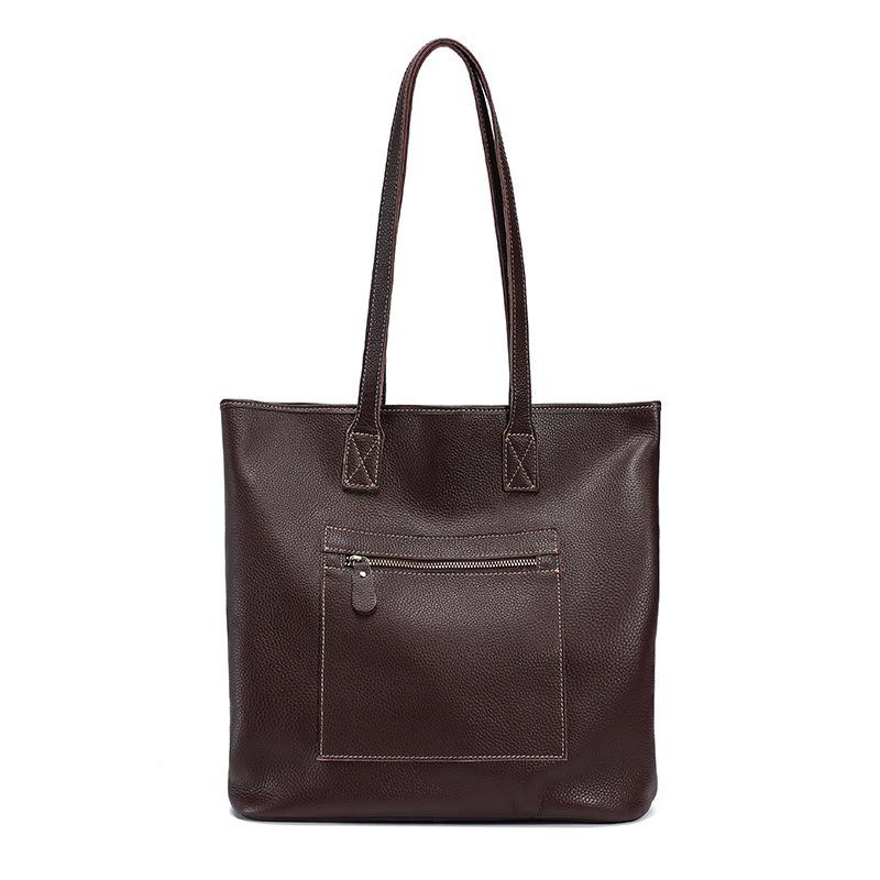 Leather women's bag women's commuter shoulder bag new versatile large-capacity tote bag bucket bag