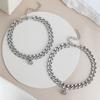 Original Hip-hop Couple Bracelet Silver Attracts a Pair of Niche Design Korean Version of Simple Ins Valentine's Day Gift