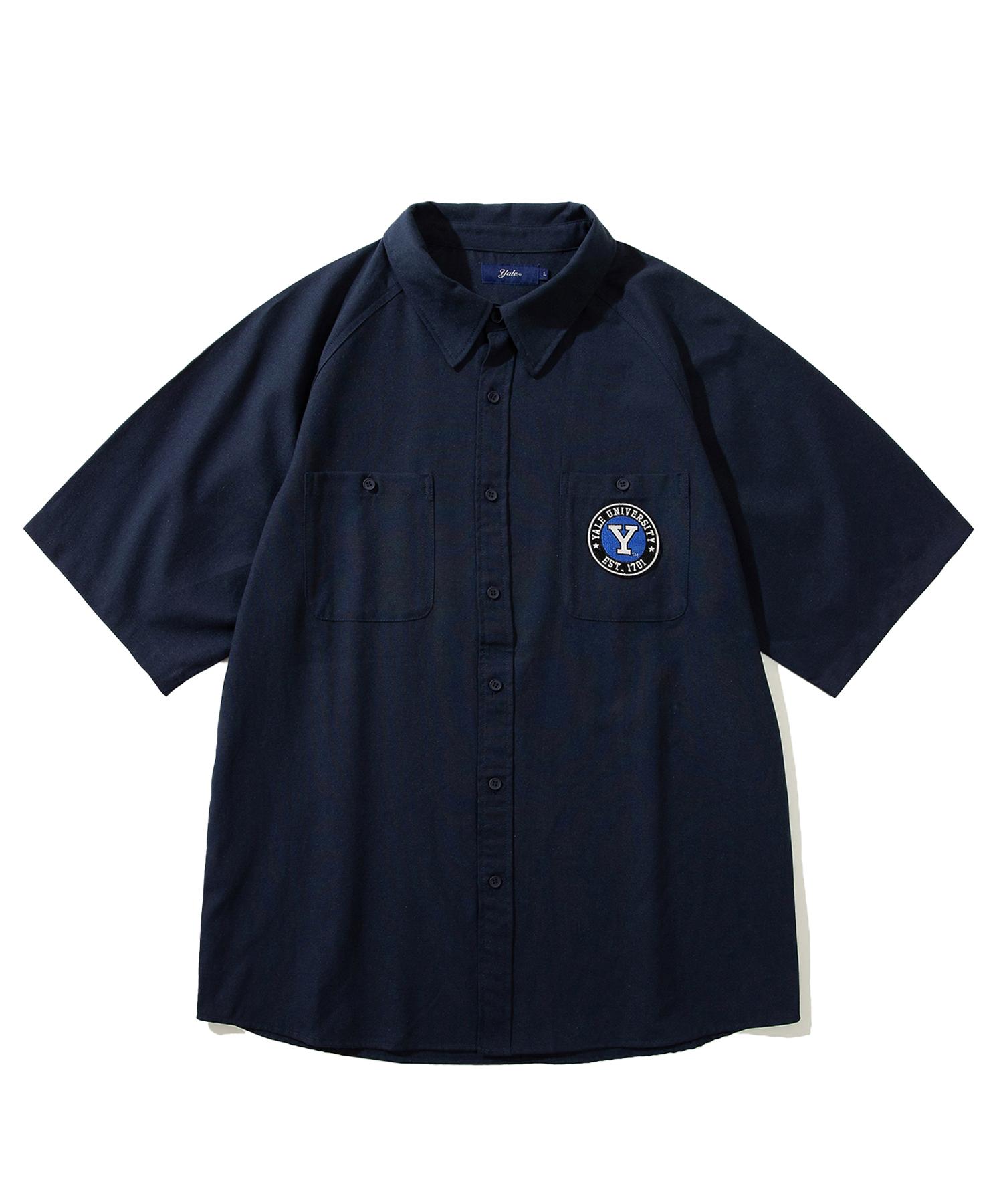 Yale Wappen Raglan Short Sleeve Shirt Navy Navy/M
