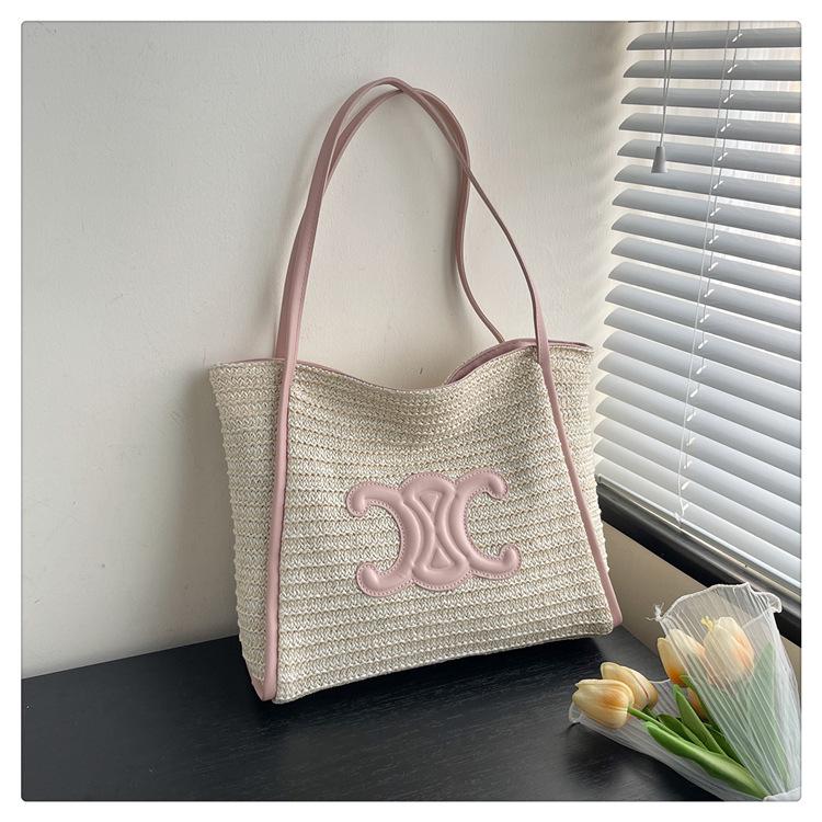 Women's Large-Capacity Straw Tote Bag - 2024 Summer Beach Style