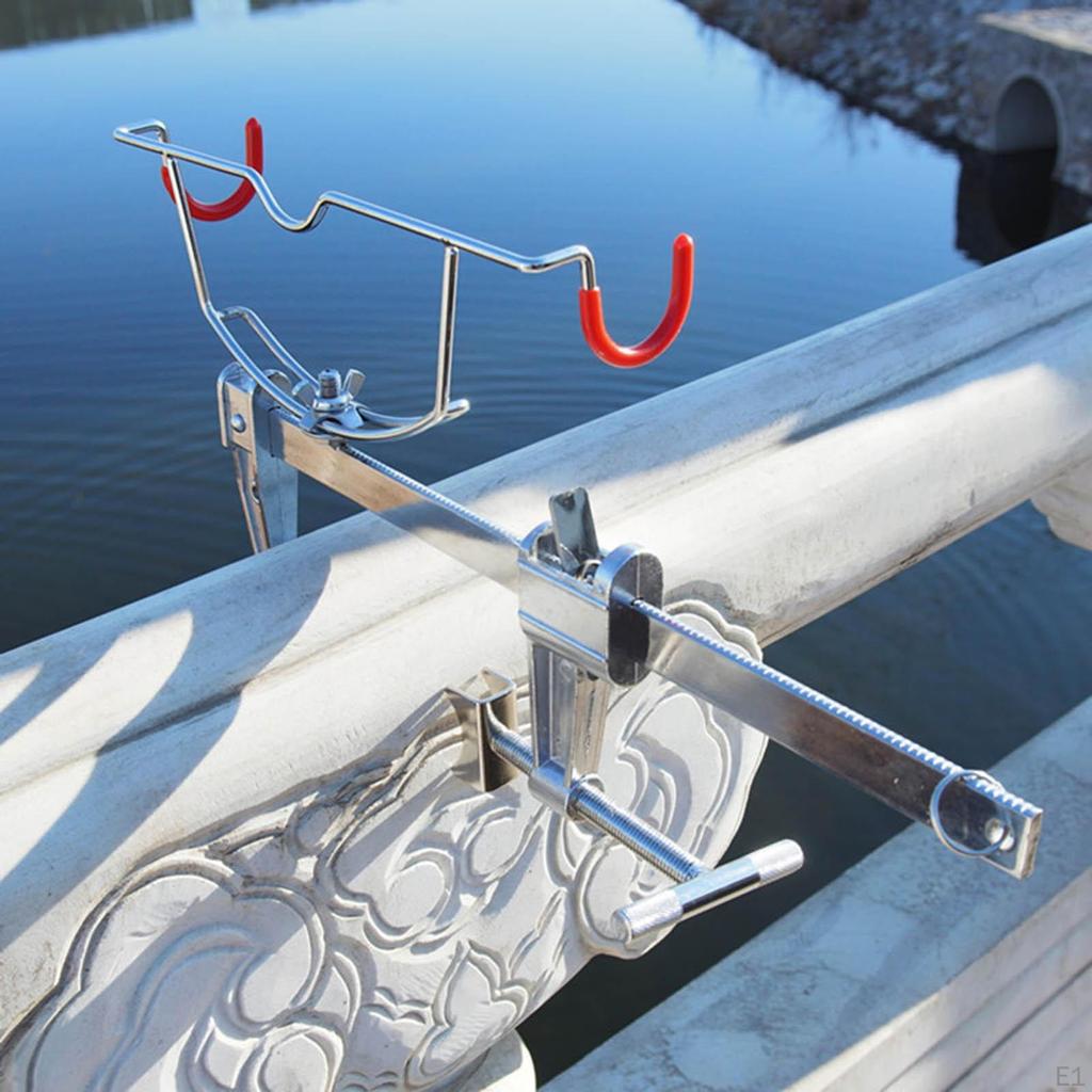Rod Holder Bracket Support Tool Adjustable for Boat Kayak Bridge Pier Sea Railing